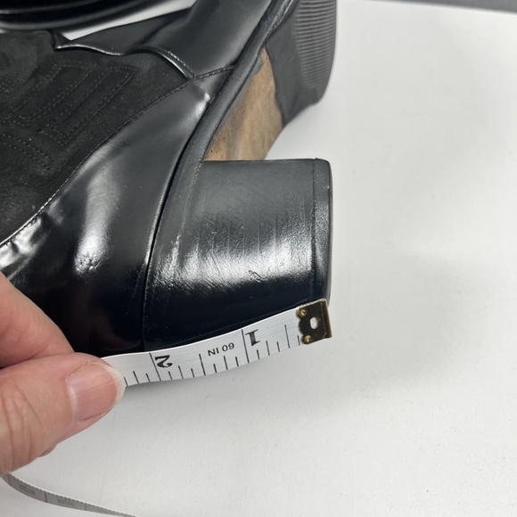 Via Spiga Ladies Italian Made Western Black Pull-on Boots Re-bottomed - Picture 11 of 12